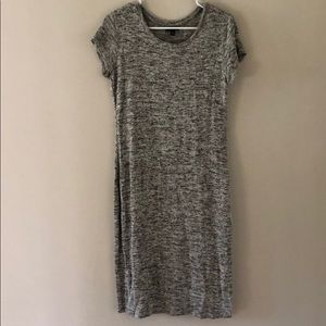 Heather grey dress with small side slit
